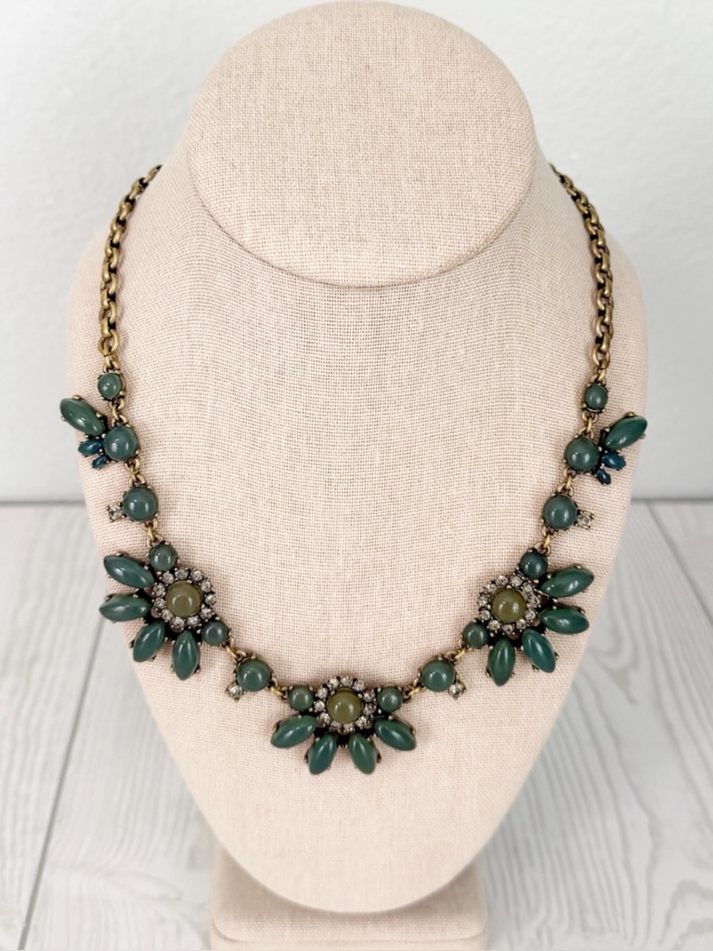 J. Crew Green Statement Necklace